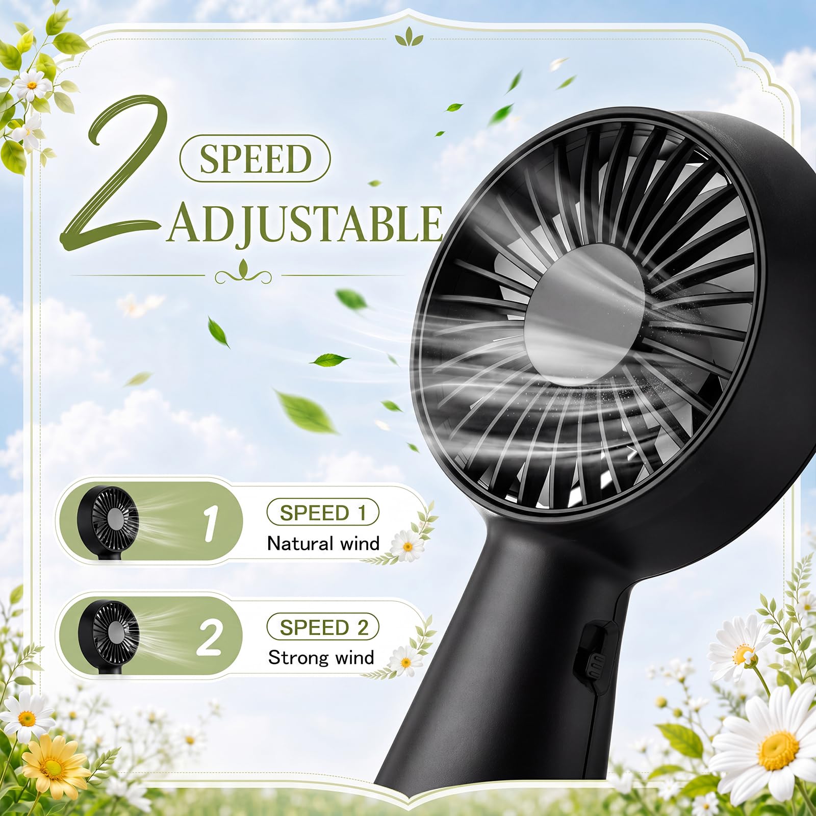 Tragbarer Mini-Ventilator, klein, leicht, wiederaufladbar, für Damen, Brautjungfer, Geschenke, Make-up, Reisen, Sommer, Strand, Outdoor, Schwarz, 12 Stück