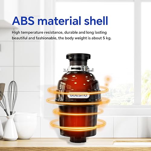 Miniatura 6 de GOESMO Eliminación de basura 34 HP Triturador de basura de alimentación continua con cable de alimentación, interruptor de aire, protector contra