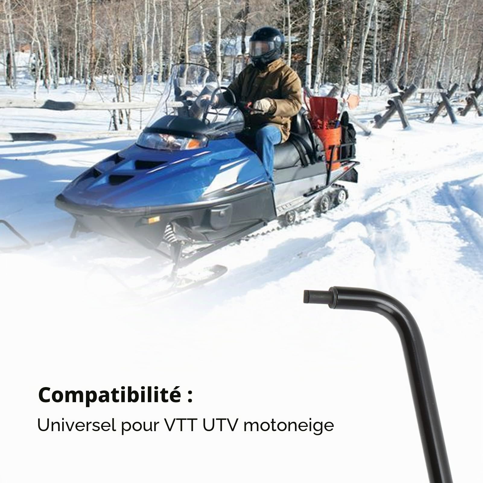 Keenso Outil de Réglage de Vis Pilote de Carburateur, Outil de Réglage de Vis Pilote de Carburateur 16.34in Tête Coudée à 110° en Métal pour Motoneige ATV UTV