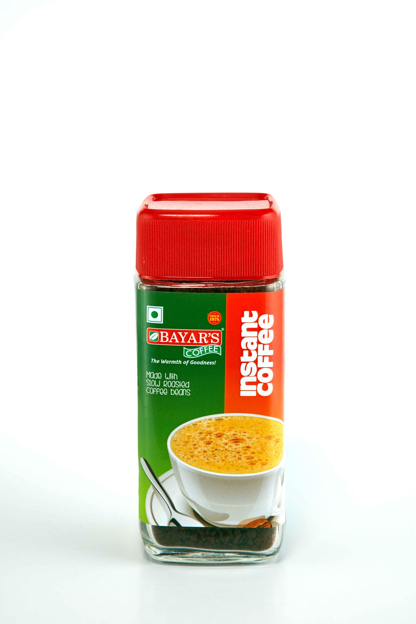 Bayar's Instant Coffee 100 g Glass Jar pack of 2, 70% Coffee 30% Chicory, Agglomerated Instant Coffee, Ready to use Instant Coffee Powder.