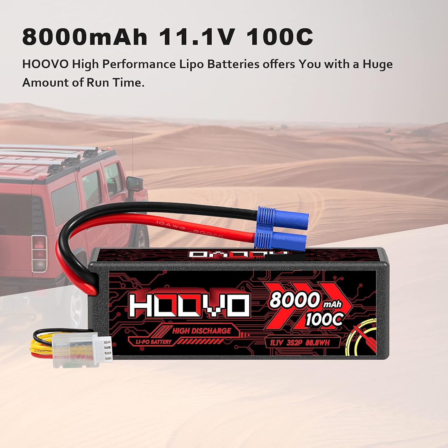 Super Deal Product HOOVO 3S 11.1V Lipo Battery 8000mAh 100C RC Battery Hard Case with EC5 Connector for RC 1/8 1/10 Scale Vehicles Car RC Truggy Truck Airplane Helicopter Boat(2 Pack) Exclusive Discount 70% Price HOOVO 3S 11.1V Lipo Battery 8000mAh 100C RC Battery Hard Case with EC5 Connector for RC 1/8 1/10 Scale Vehicles Car RC Truggy Truck Airplane Helicopter Boat(2 Pack)
