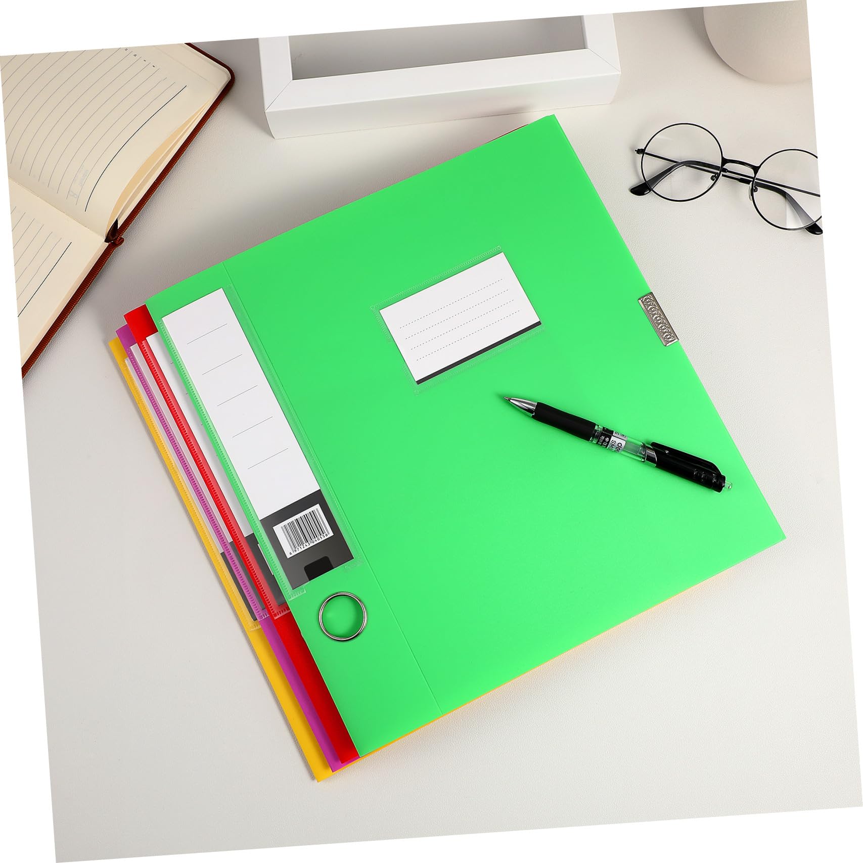 NUOBESTY Cajas de Archivos Escolares Plegables de Plástico Pp, 5 Piezas