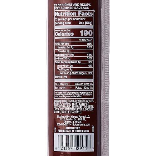 Miniatura 2 de Hickory Farms Salchicha de verano de carne de res distintiva de tamaño fiesta 26 onzas  Ideal para aperitivos entretenimiento embutidos listos para