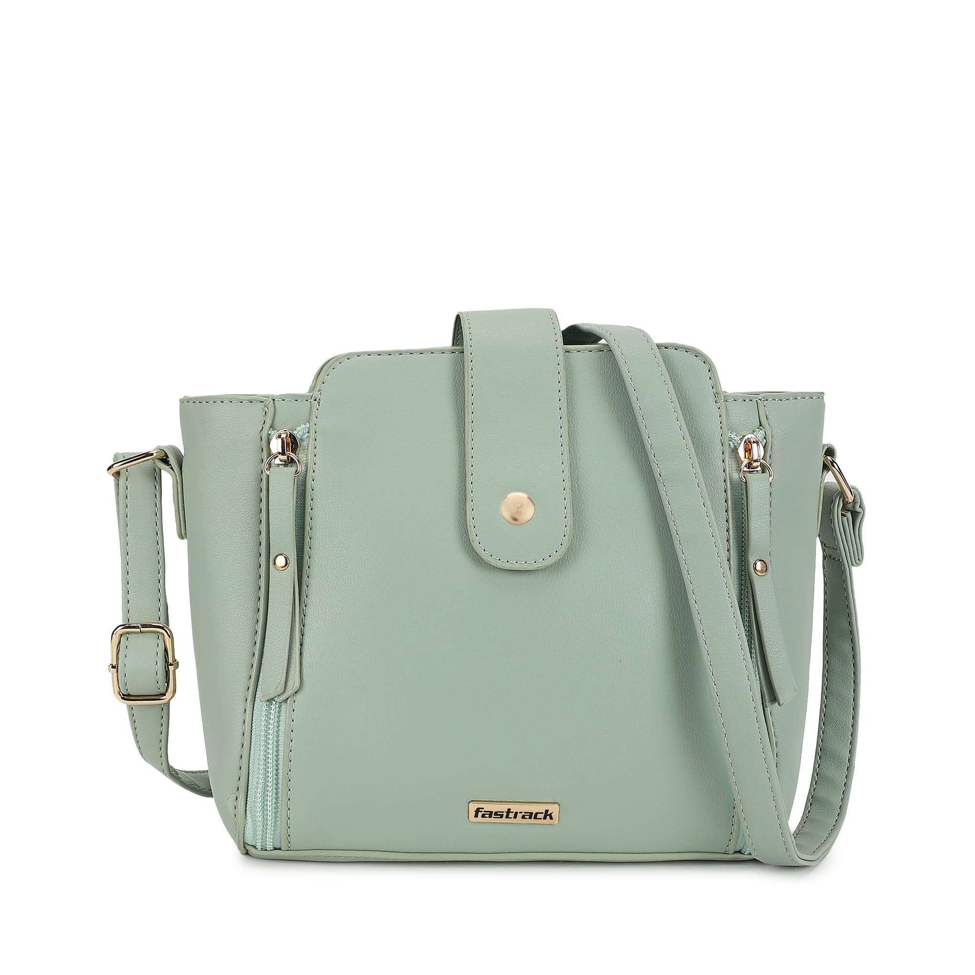 Structured Sling Bag for Women, Girls and Ladies | with Dual Zipper Quick Access Pockets | PU Construction | Ladies Purse Handbag | Slings for Casual Carry-image-20