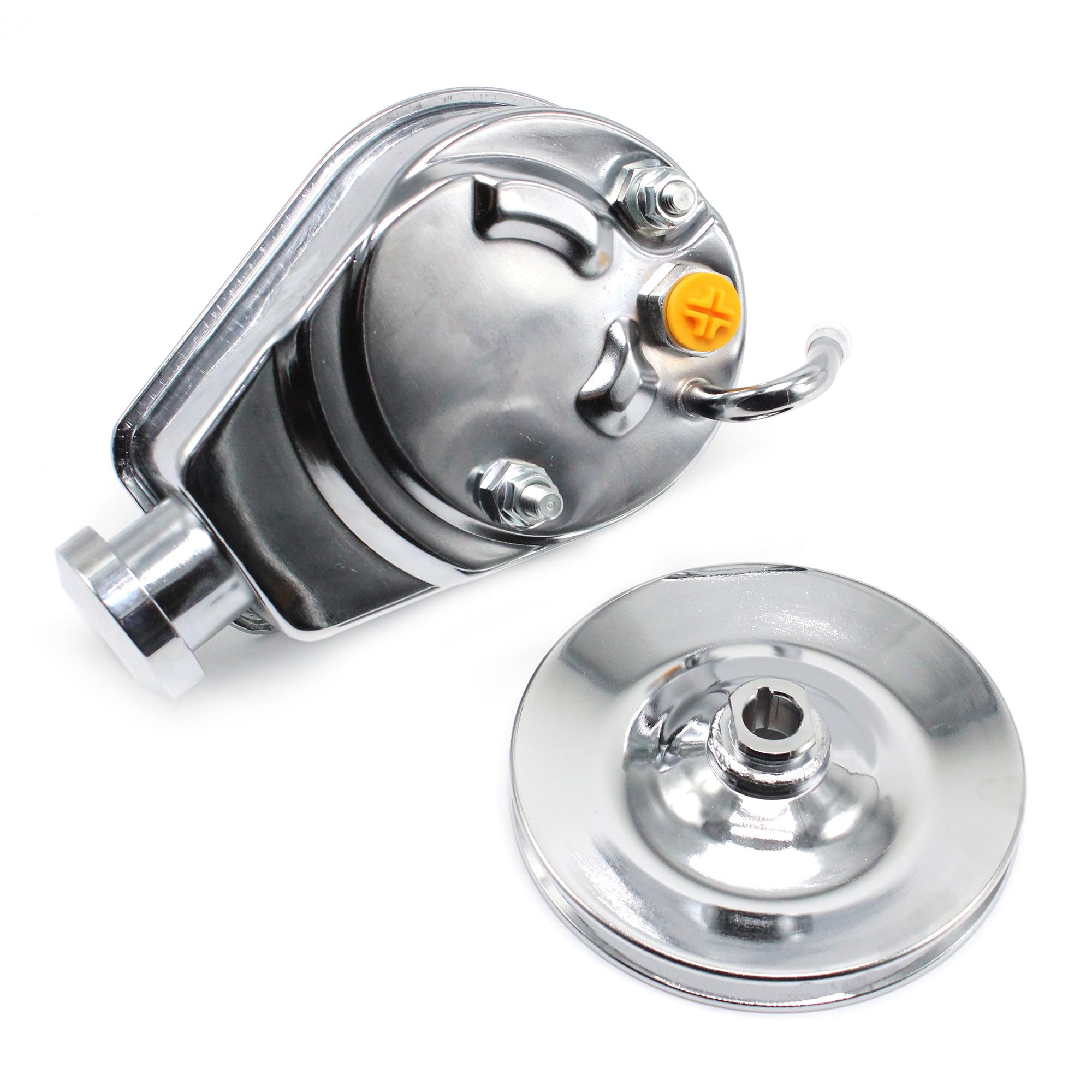 Photo 1 of Voyagrise Chrome Saginaw Power Steering Pump Seal Kit Single Groove Pulley