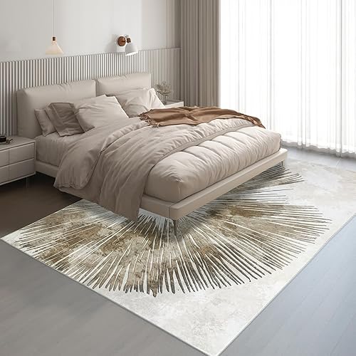 Miniatura 5 de USTIDE Alfombra moderna de 5 x 6.5 pies, alfombra abstracta grande, súper esponjosa, antideslizante, contemporánea, para interiores, alfombra