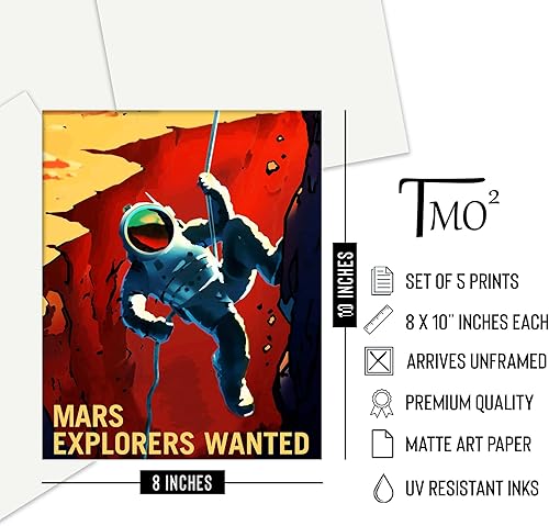 Miniatura 3 de Tmo2 - Póster espacial, póster espacial, arte de pared espacial, póster de la NASA, planeta de Marte, póster de astronomía, arte espacial, póster