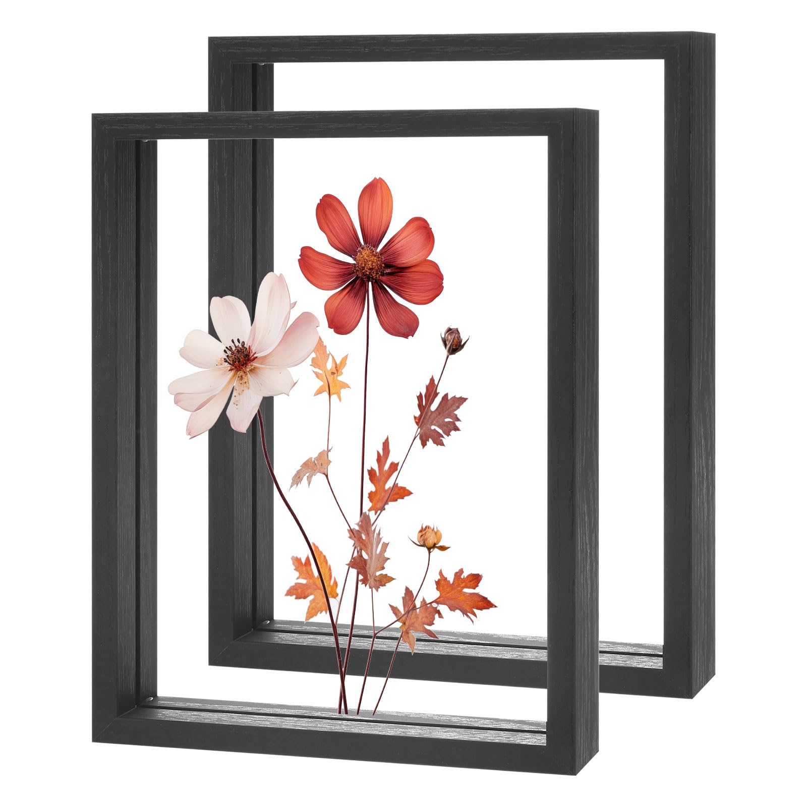 Cadre photo flottant en bois noir pour décoration de table et salon DIY