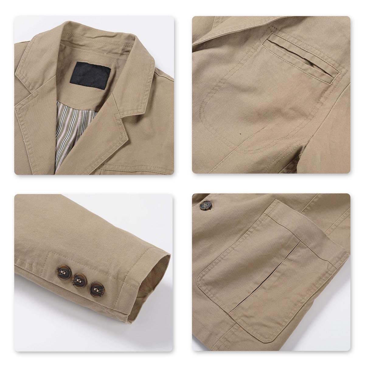 Allthemen Blouson Homme Veste Jacket Slim Blazer Veston Casual