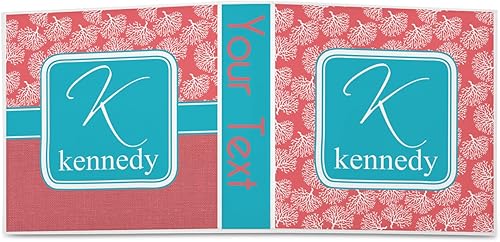 Miniatura 2 de Carpeta personalizada de 3 anillas coral y verde azulado - 2 pulgadas