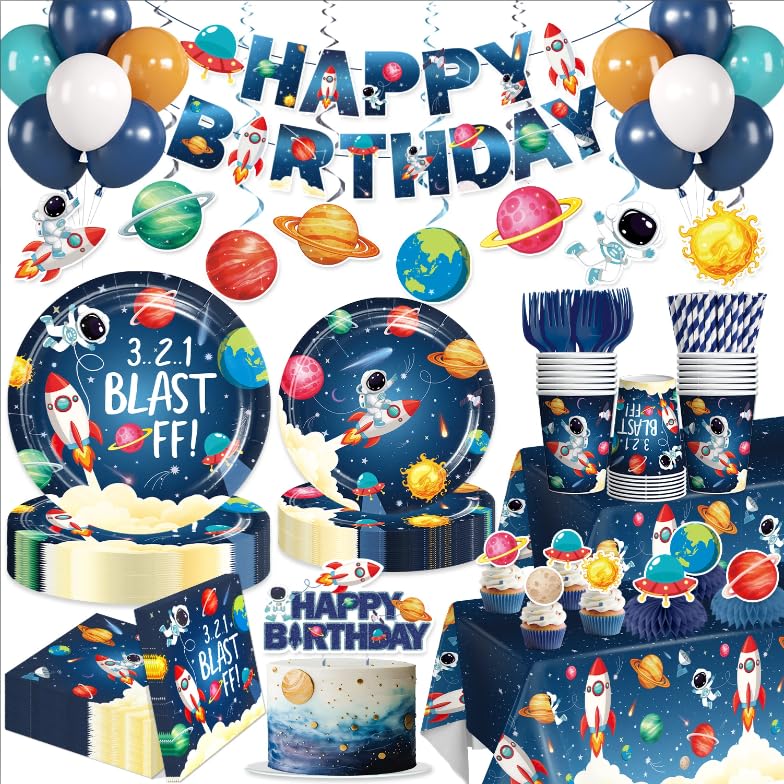 Décorations d'anniversaire astronaute aux finitions chromées pour décoration premium