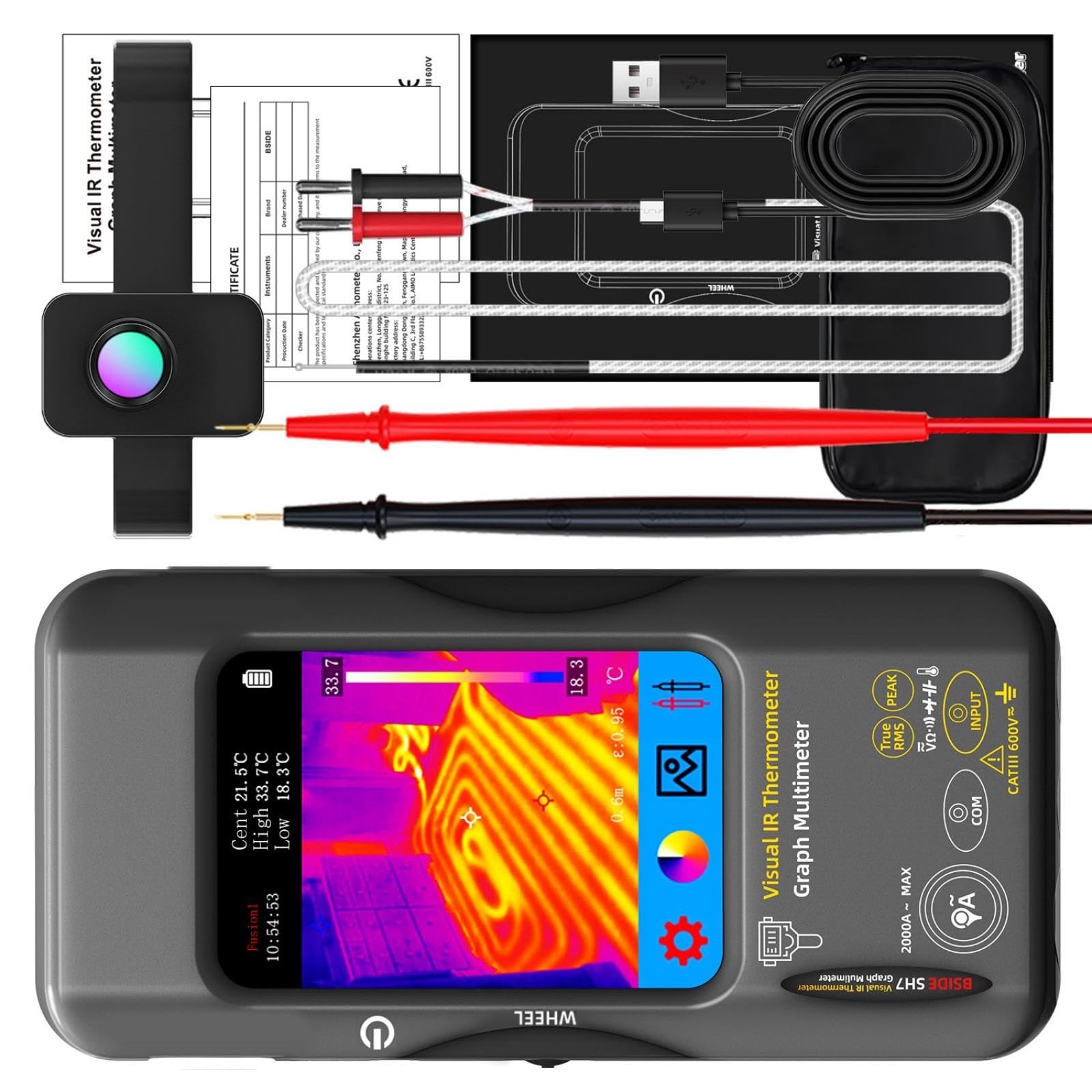 Cazstyk C Imaging Multimeter Precisions Thermal Tool With 20° To 550° Detections And On Site Data Thermal Amera Water Leak Detections