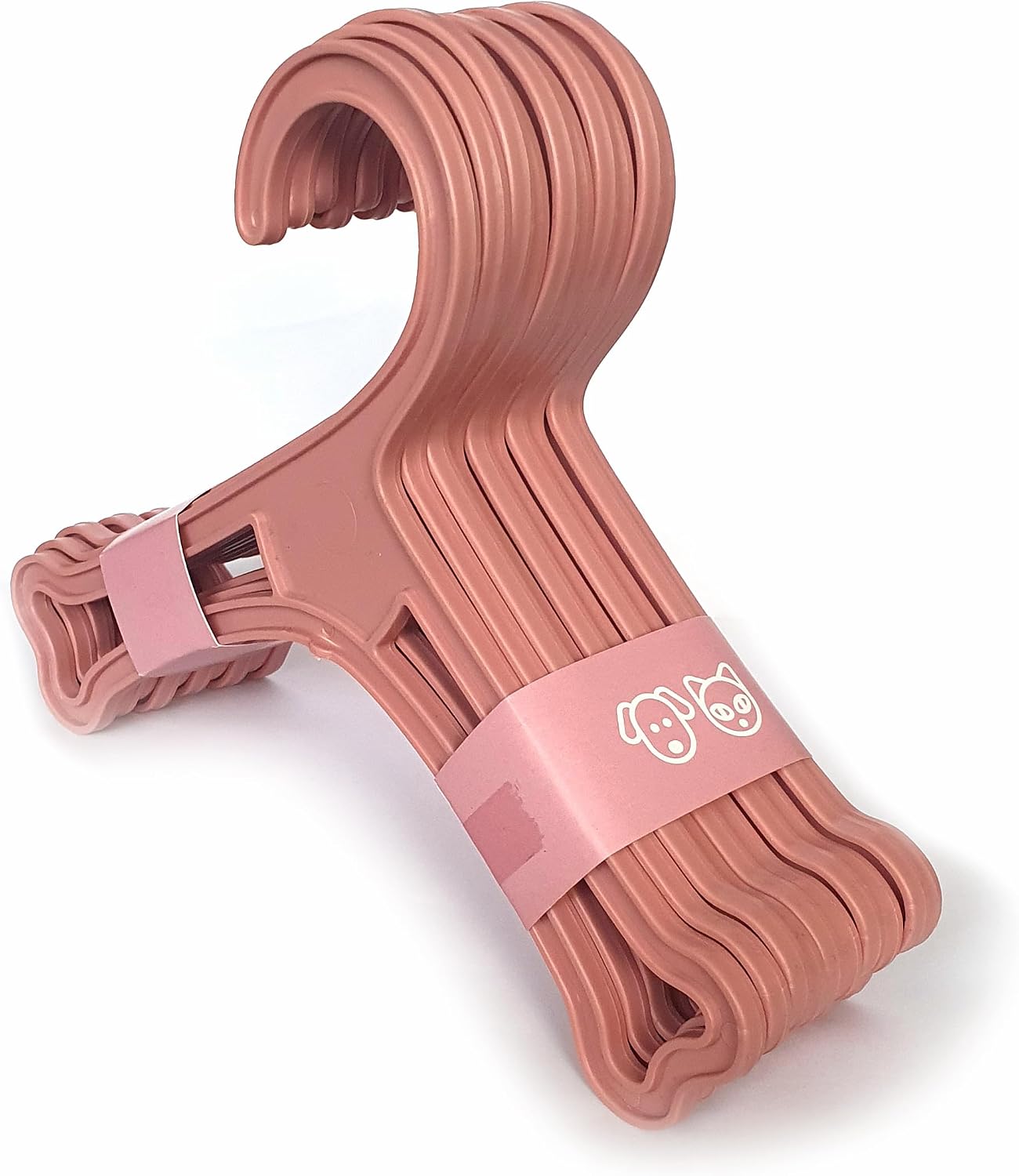 LENITH Dog Bone Shaped Small Pet Mini Clothes Plastic Hanger Pink Pack of 10