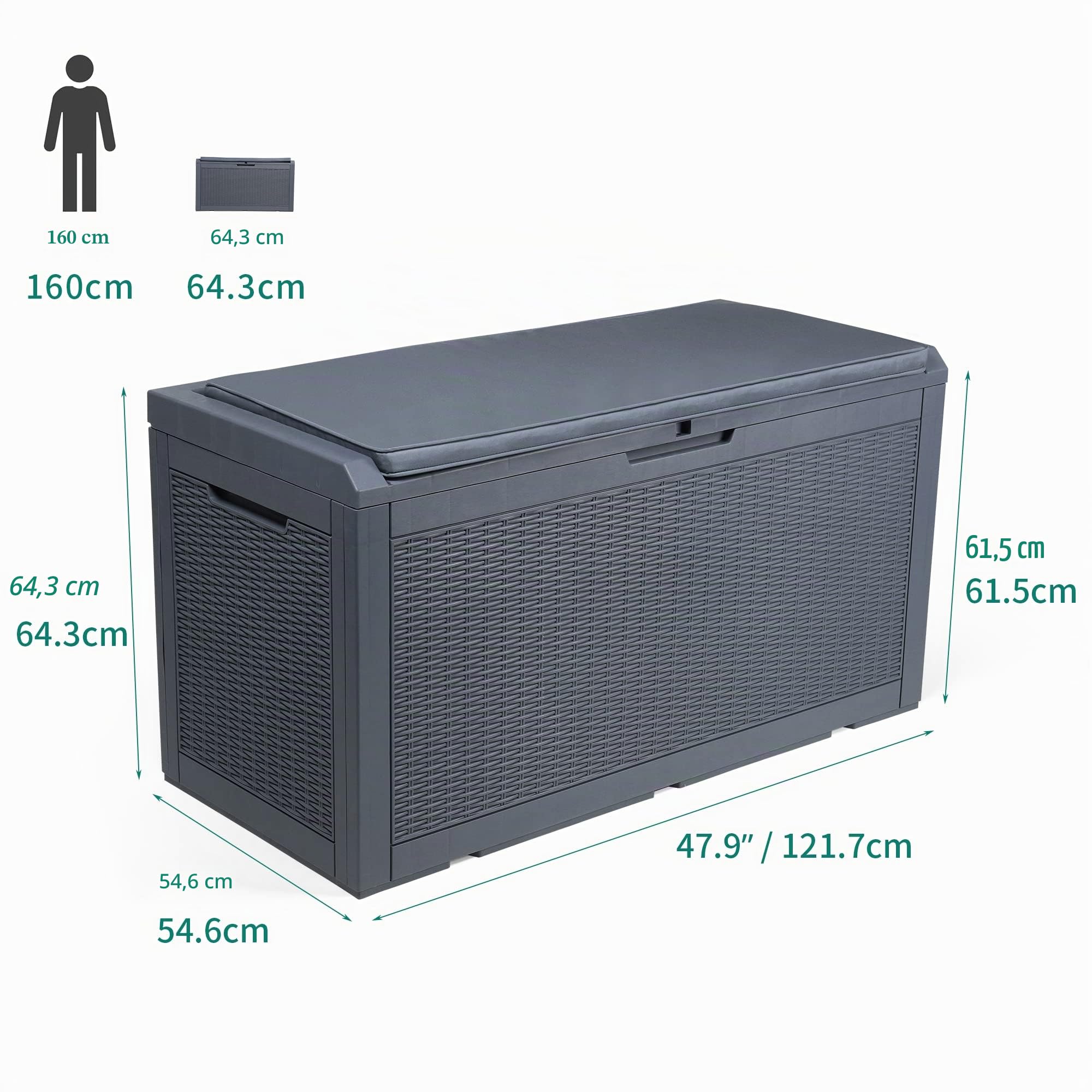 YITAHOME Grand Boîte de Rangement Extérieure en Résine de 380L avec pour Meubles de Patio, d'extérieur, Outils de Jardin et Fournitures de Piscine - Étanche, Verrouillable | Coussins d'extérieur, outils de jardin et fournitures de piscine - imperméables,