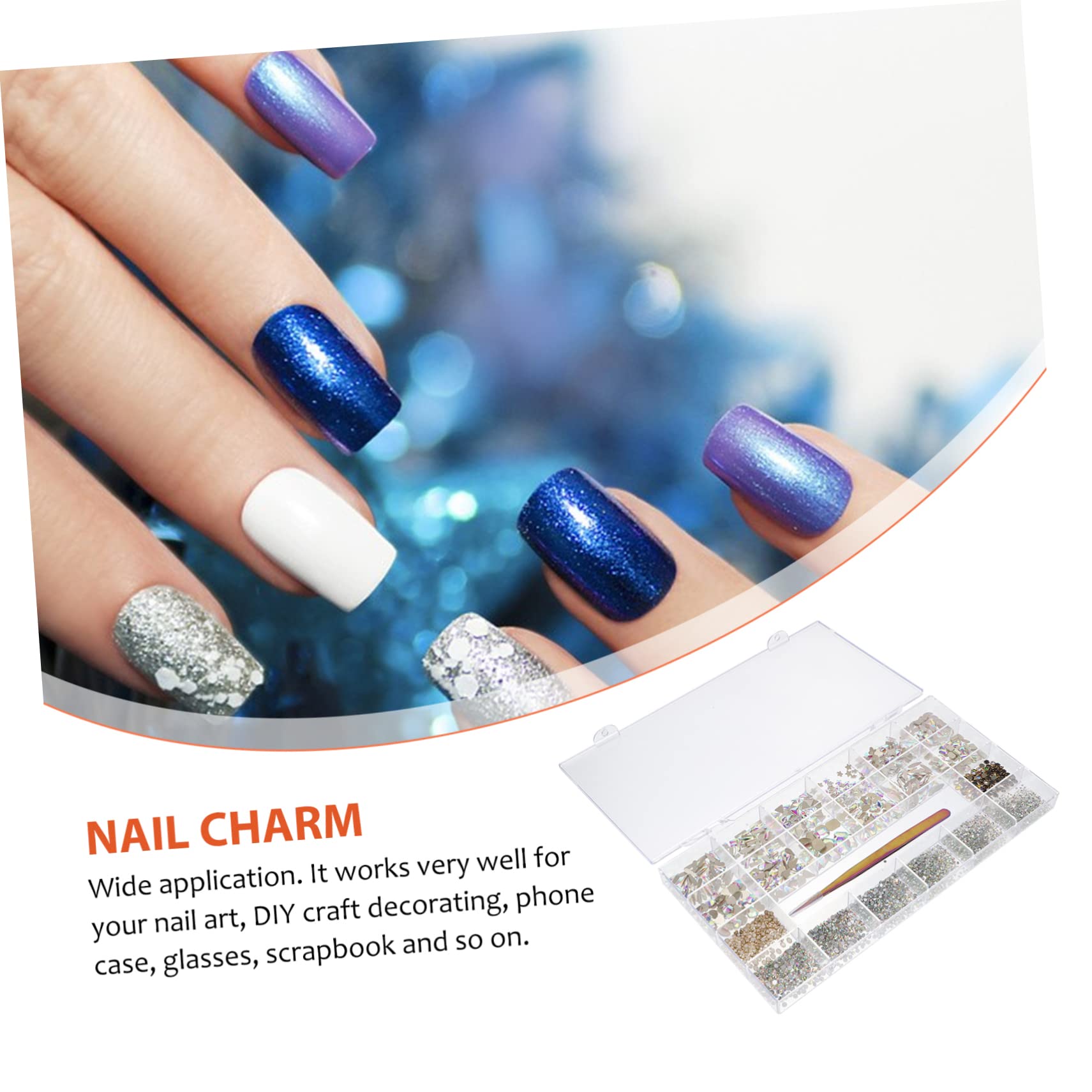 Scatola Strass per Unghie Strass per Nail Art Amuleti per Unghie Borchie di Diamanti Forniture per Unghie in Acrilico Amuleti per Nail Art Rivetti per Nail Art Accessori