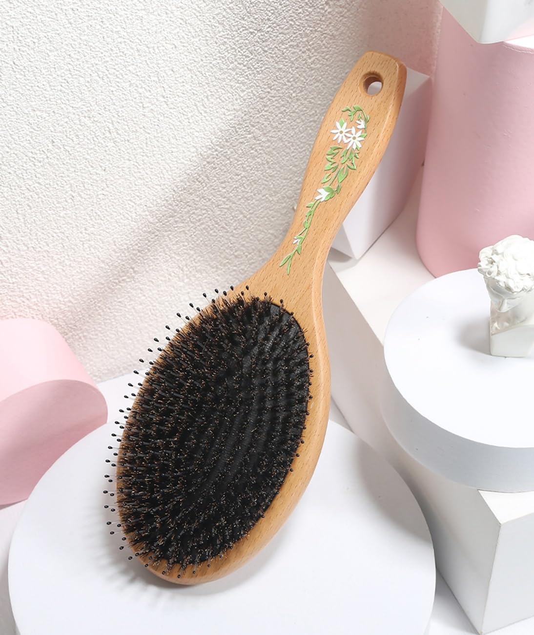 Cepillo for el cabello, cepillo de cerdas de jabalí y nailon for cabello húmedo/seco, alisado, masaje, desenredado, cepillos de pelo de cerdas de jabalí for mujeres y hombres, cepillo diario for mejor