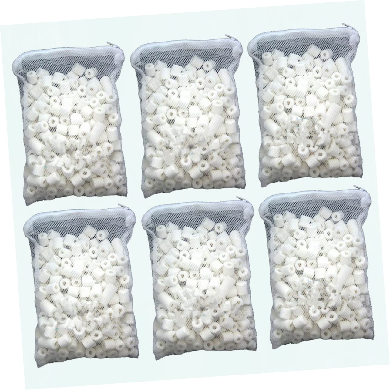 Housoutil 6packungen Bio Poröse Keramikringe Für Teich Und Aquarienfilter Pro Packung Mit Praktischer Mesh-Tasche Für Einfache Reinigung Für Süß Und Salzwasser