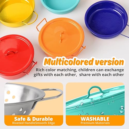 Miniatura 5 de Kids Play Kitchen Toy Accessories Set Toddler Cooking Playset Colorful Stainless Steel Pots and Pans Birthday Gifts for 3+ Girls Boys (Green)