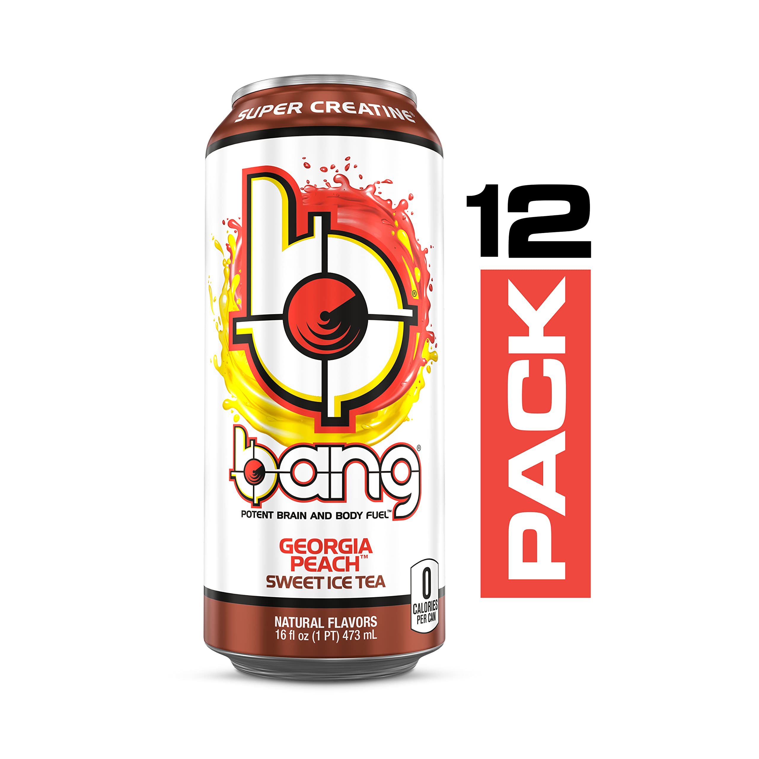 BANG Energy Drink, Peach Sweet Tea, 16 Fl Oz (Pack of 12) Buy