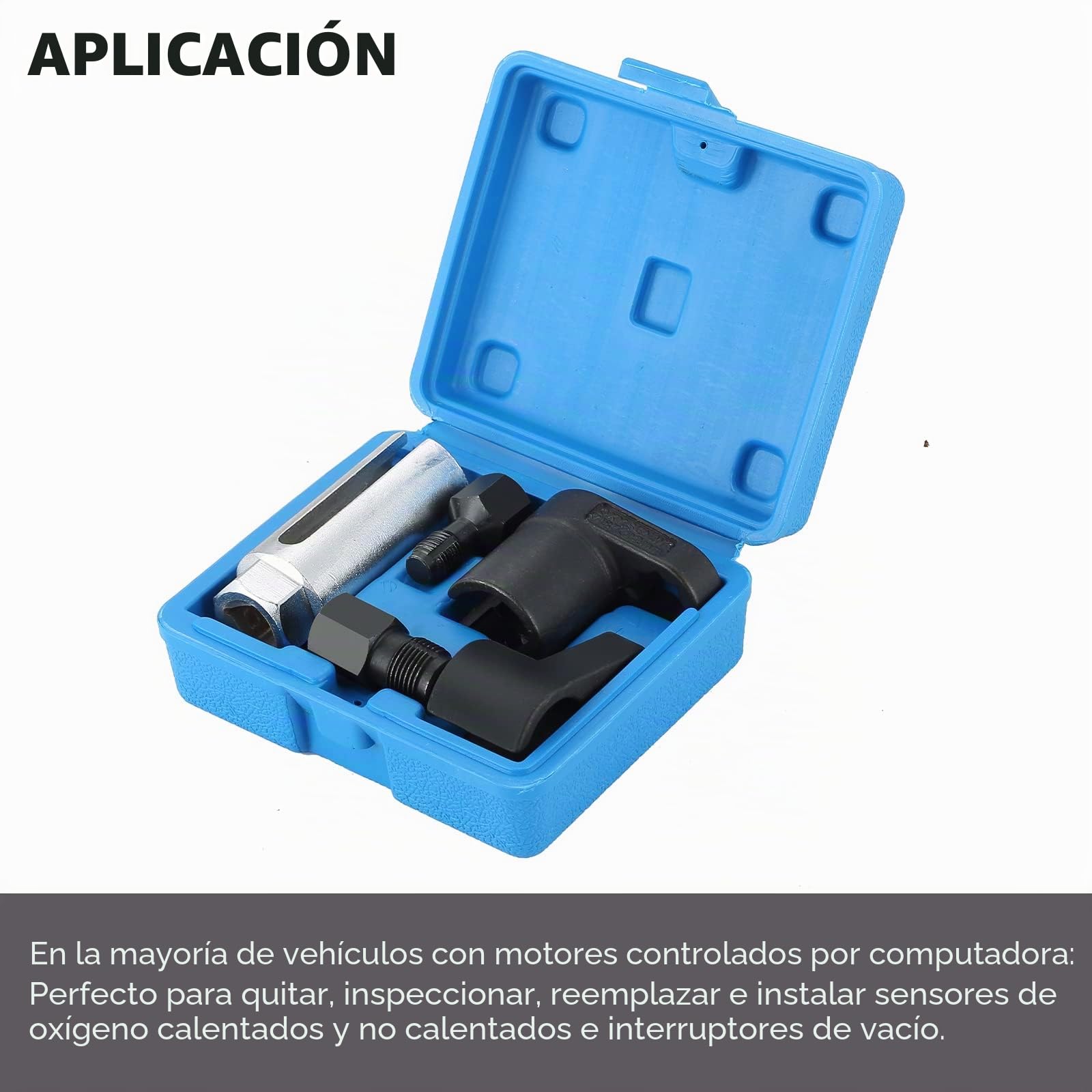 ATPEAM Juego de 5 llaves para sondas lambda, sonda lambda con tuercas de 22 mm y reparación de roscas para M12/M18, 1/2'' y 3/8''