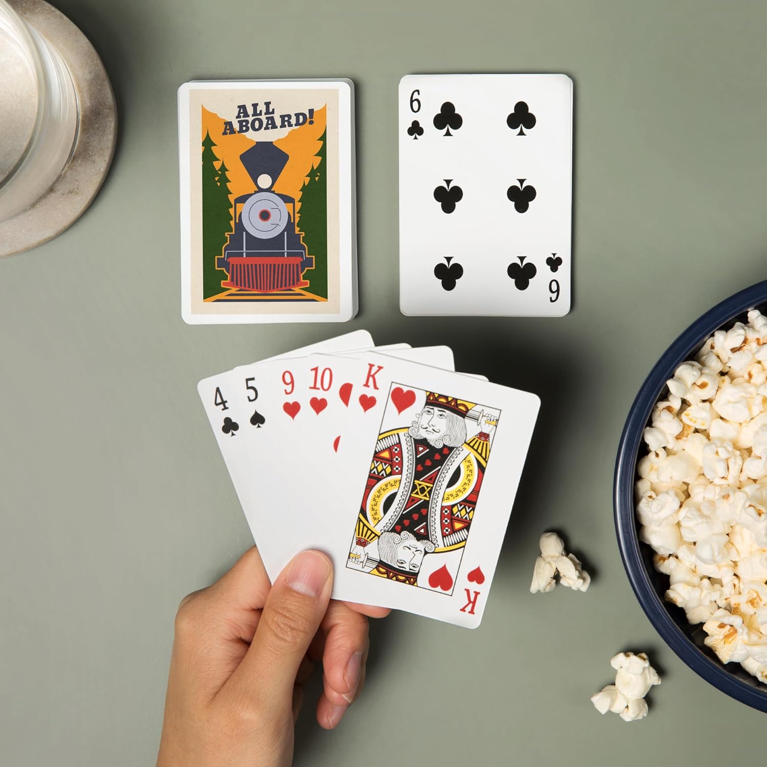 Lantern Press Train, All Aboard, Woodblock, 52 Playing Cards for Adults, Poker Size Card Deck