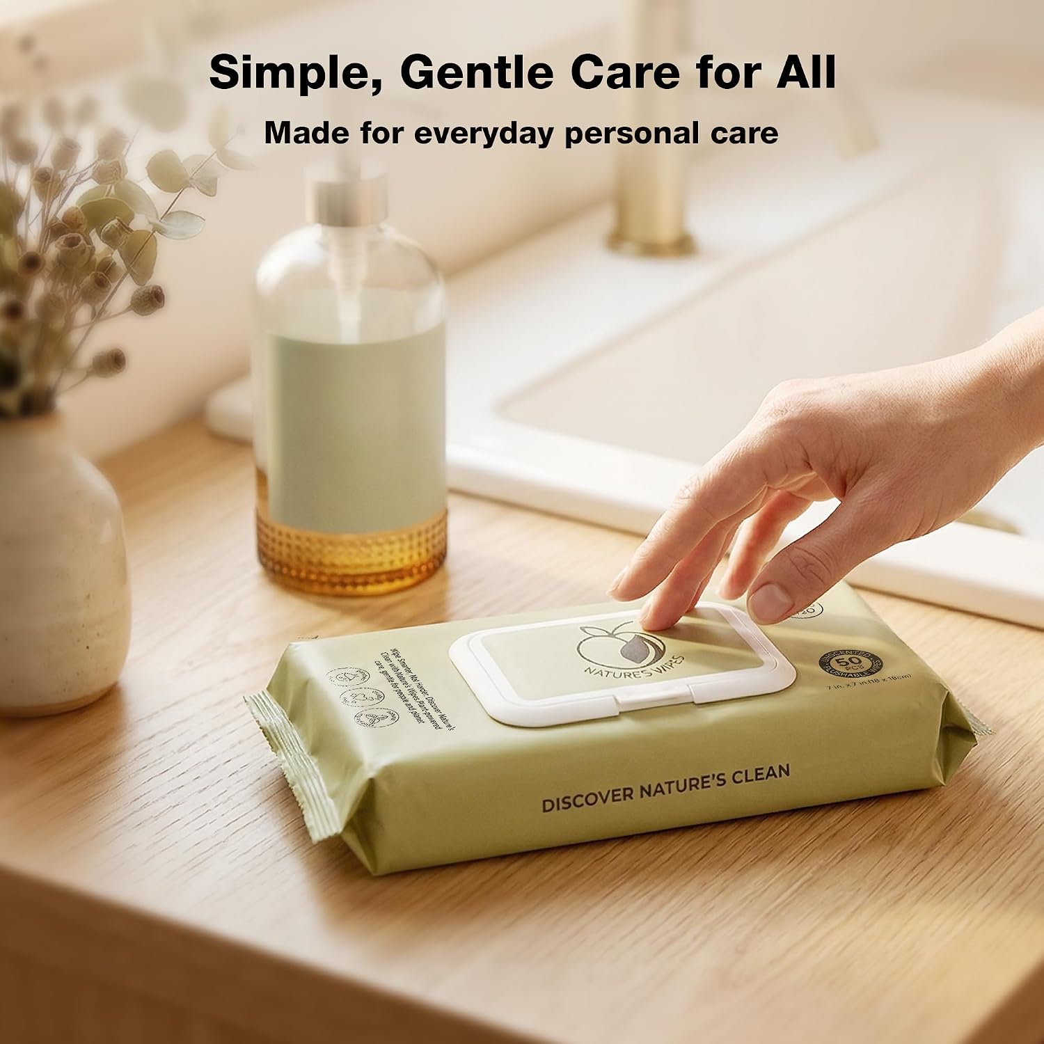 5PK | Flushable Hypoallergenic Unscented Adult Wipes | 250ct image 5