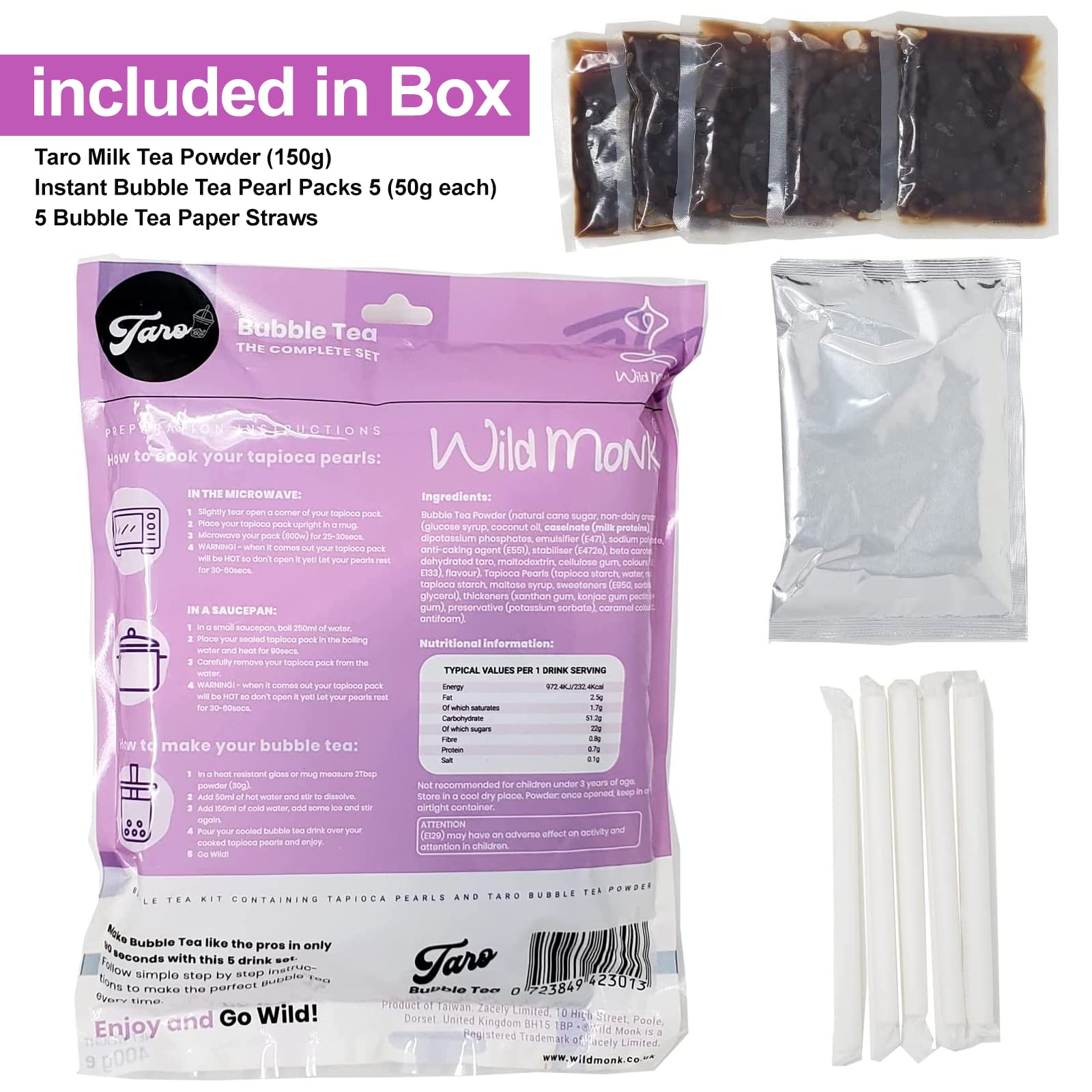 Wild Monk Boba Tea Kit Bubble Tea Set for Boba Tea at Home Set