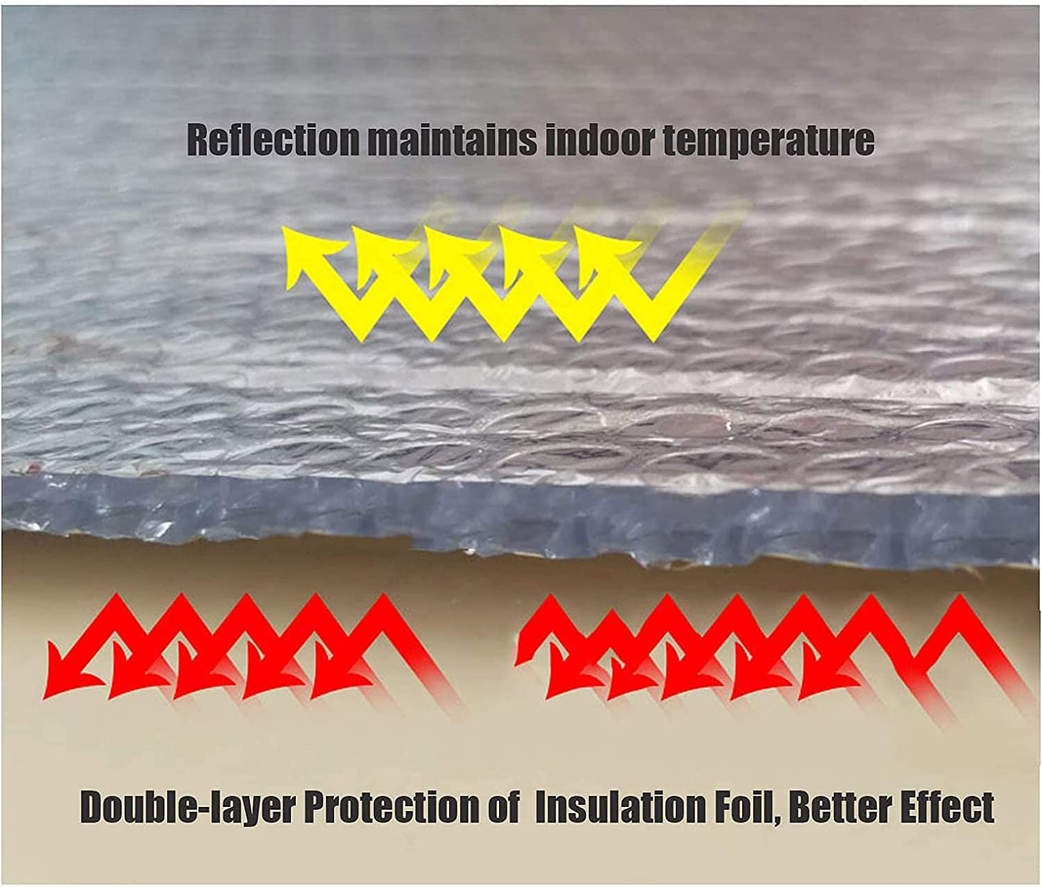 Envoltura de Burbujas de Aluminio Aislamiento Burbuja Radiador Lámina Aislante Película Reflectante Espuma Aislamiento Escudo, Aislamiento Autoadhesivo Doble Lámina (Tamaño: 3.3 x 32.8