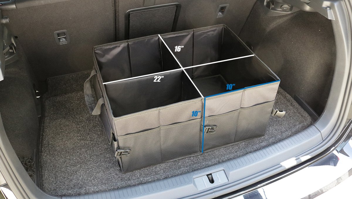 2 Pack Water Resistant Nylon Foldable Trunk Organizer Universal for Cars Trucks SUVs