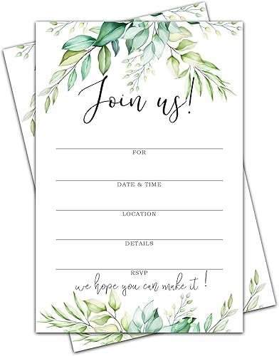 Únete a nosotros invitaciones con sobres, invitaciones florales de acuarela para todas las ocasiones para novia o baby shower, boda, compromiso,