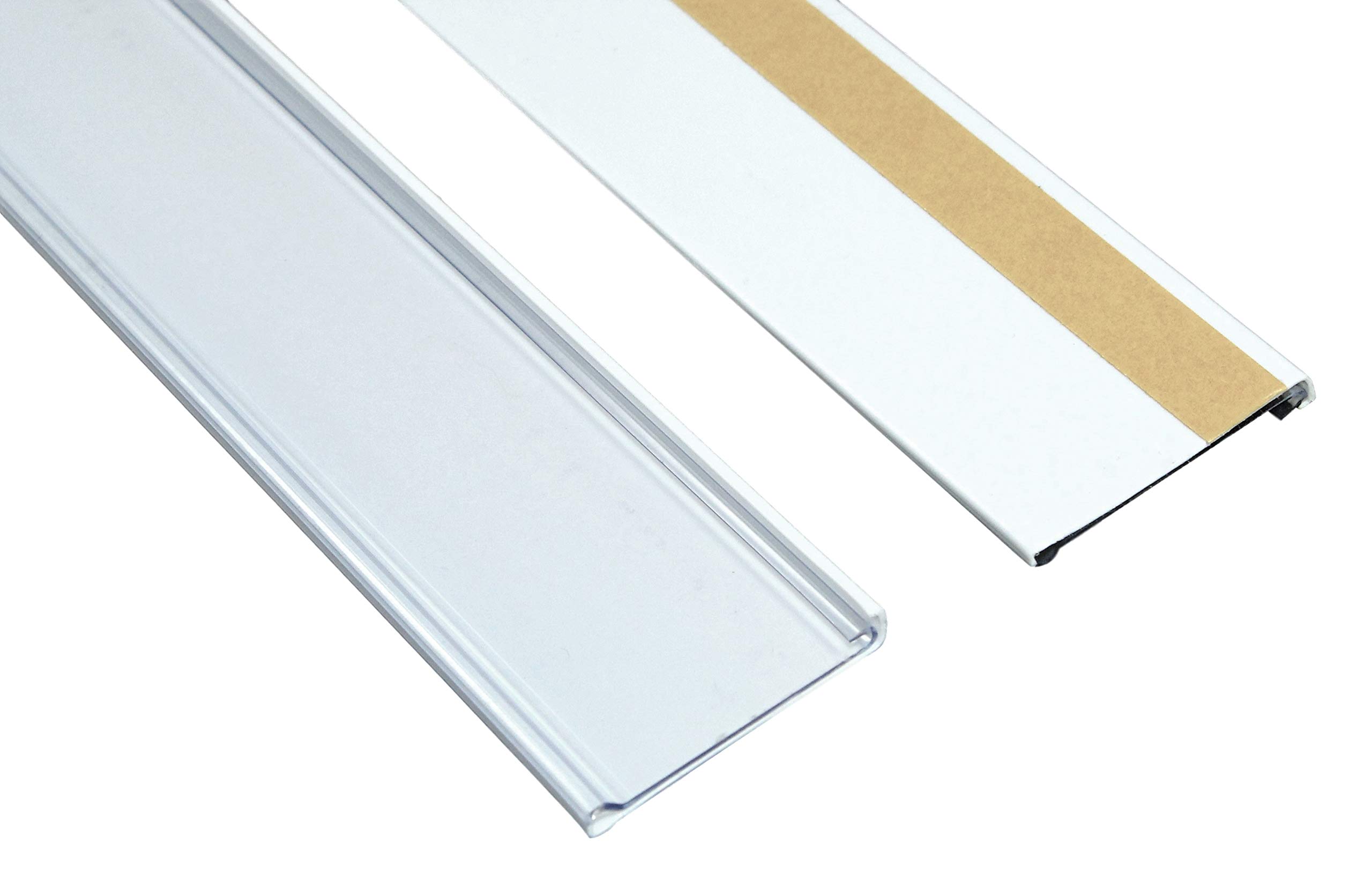 SN-TEC Scannerschienen/Etikettenhalter/Preisschiene weiß selbstklebend 32mm x 1000mm (25 Stück)