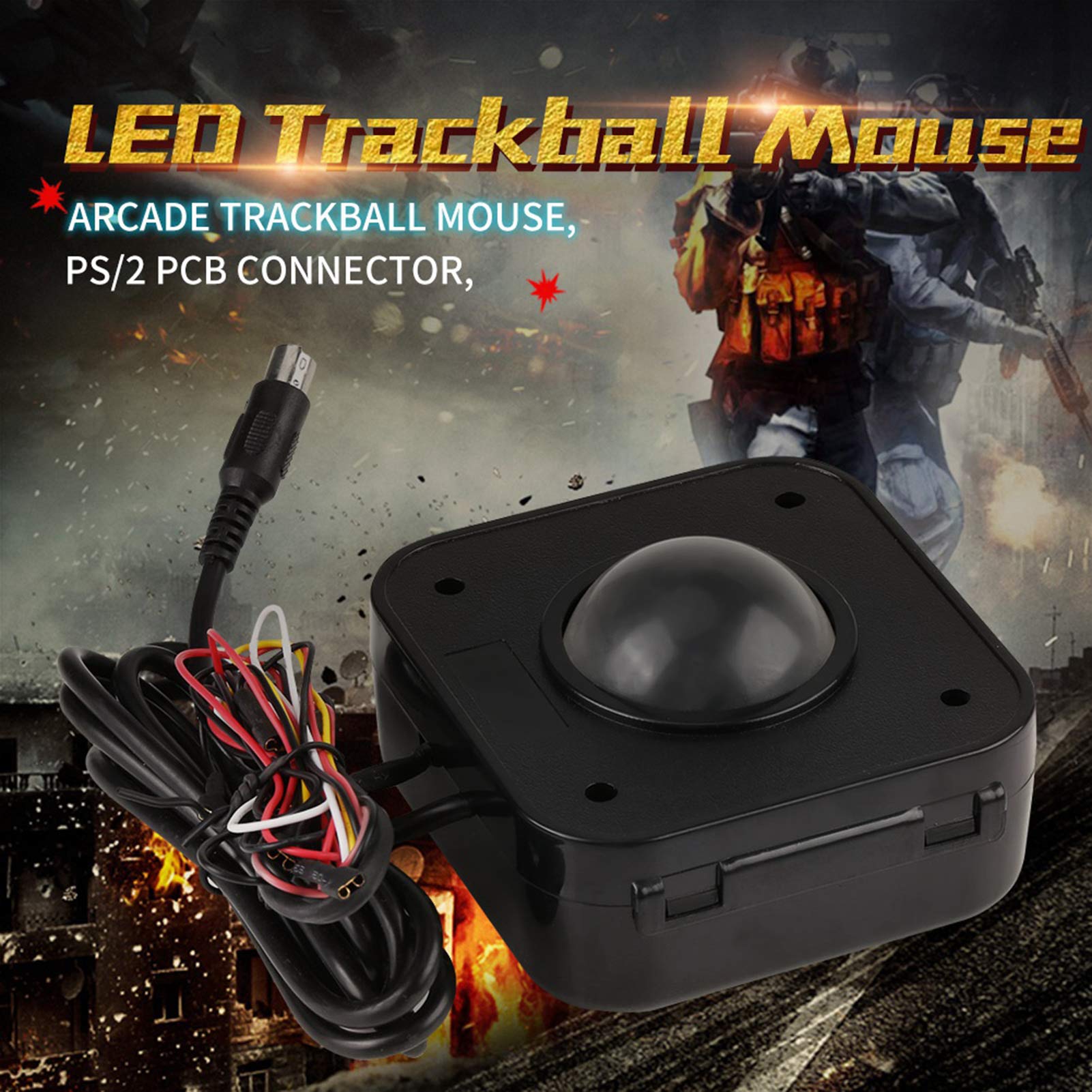 Trackball Filaire Souris à Boule de Commande Accessoires Jeu Vidéo 4.5cm