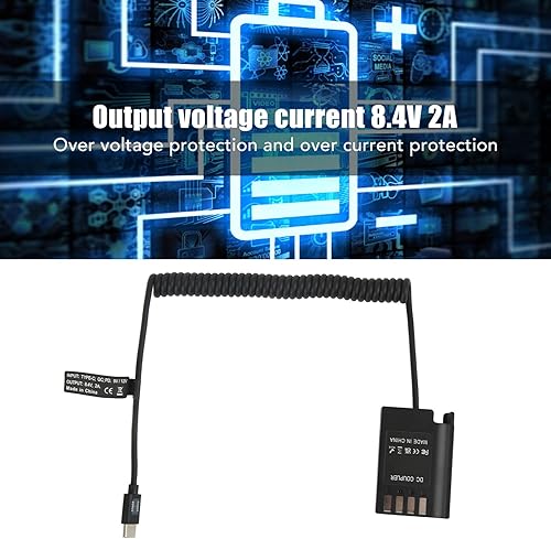 Miniatura 3 de DMW DCC17 Acoplador de CC DMW BLK22 Batería ficticia para Lumix S5 DCS5 DCS5K GH5M2 GH6 Cámara Digital, Tipo C a BLK22 Adaptador de Alimentación de