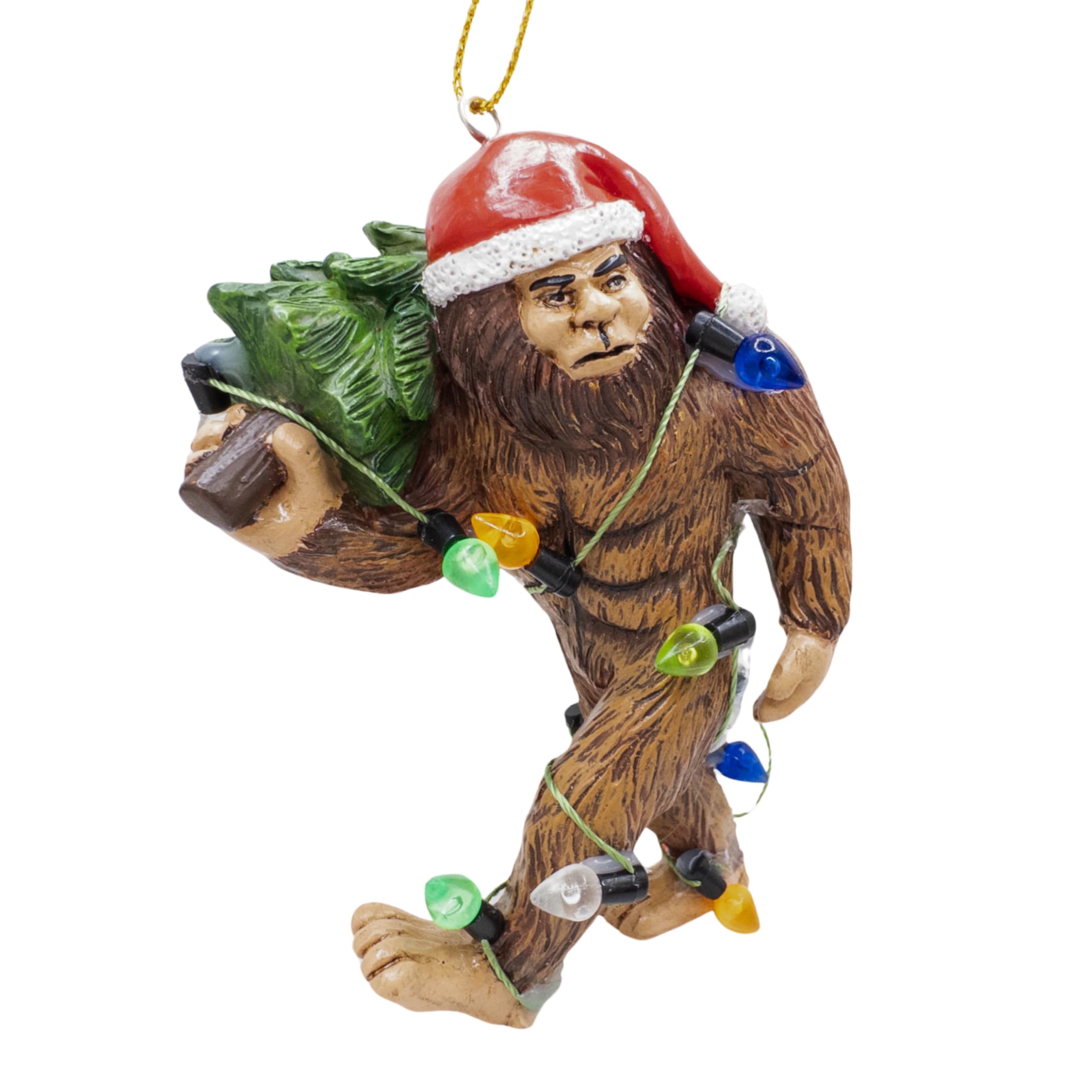 Amazon.com: Ugly Bigfoot Wearing Santa Hat Walking with Tree