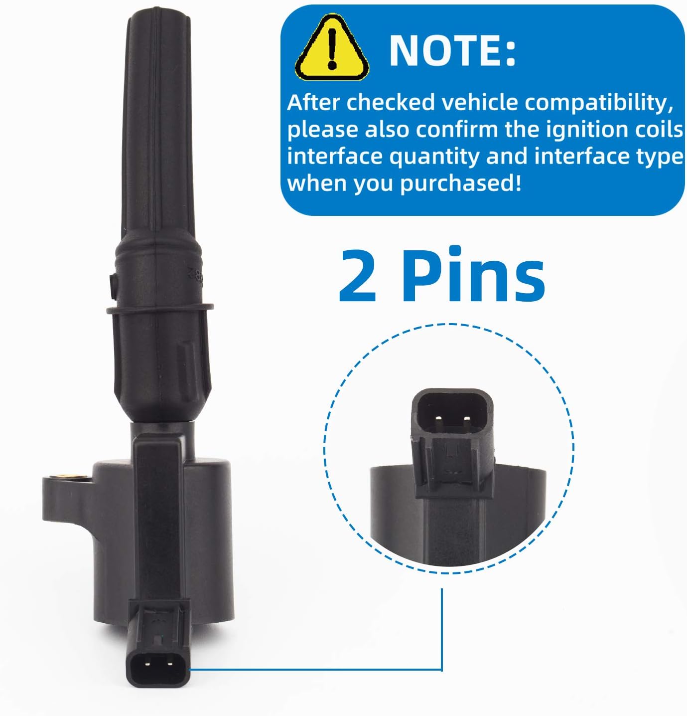KSU Ignition Coil DG508 compatible with Ford 4.6L 5.4L V8 CROWN VICTORIA EXPEDITION F-150 F-250 MUSTANG LINCOLN MERCURY EXPLORER (Set of 8) 3W7Z12029AA 1L2U12029AA