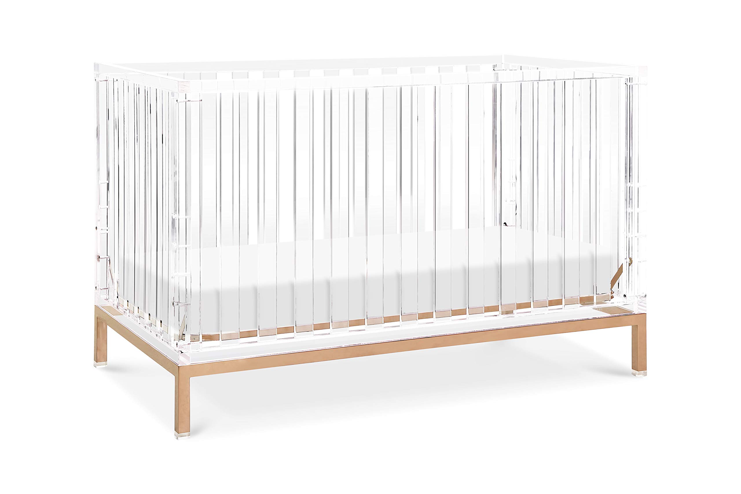 Nursery Works Luma Crib in Acrylic with Rose Gold