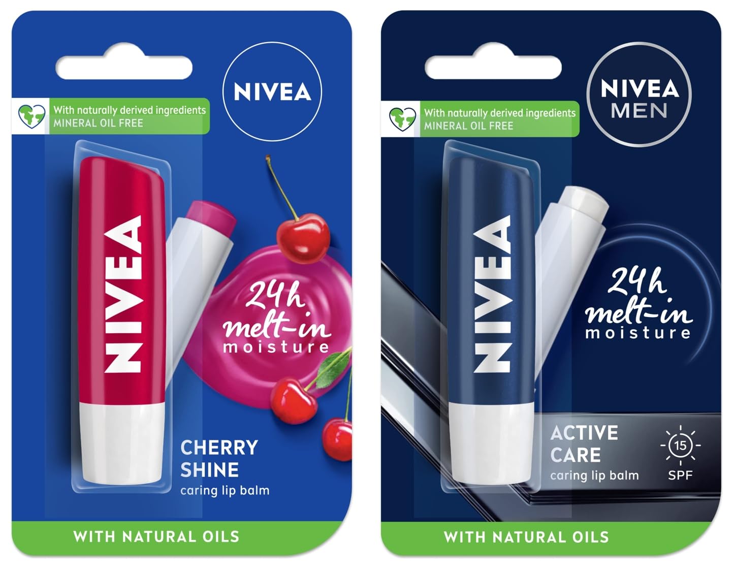 NIVEA Lip Balm, Fruity Cherry Shine, 4.8g And NIVEA Men Lip Care, Active Care Lip Balm, SPF 15, 4.8g-image-17