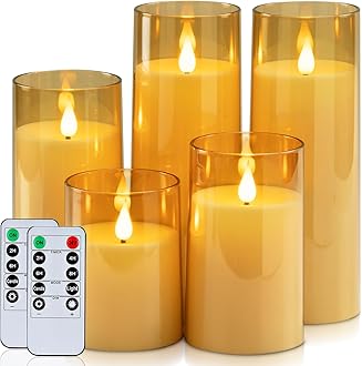 Homemory Flameless Candles, 3 Pack, Amber