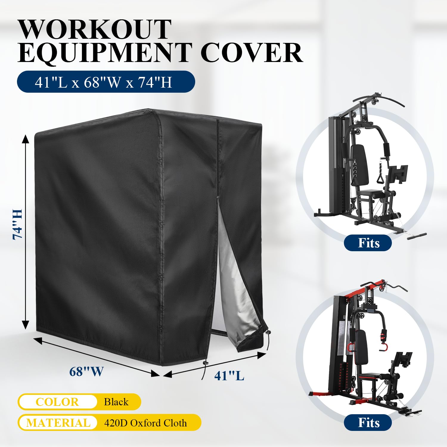 Letsteel Workout Equipment Cover Compatible with SincMill, 420D Oxford Home Gym Equipment Cover, Protect for Home Gym Equipment/Gym Equipment for Home Garage-41