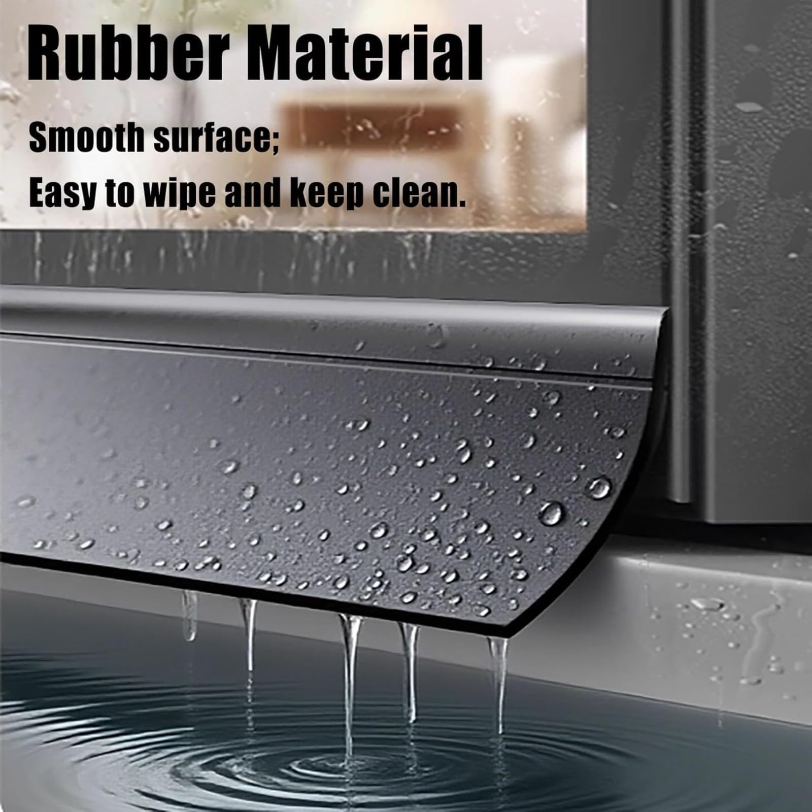 Barrera de Lluvia Autoadhesiva para Ventanas, Sello Impermeable 300 cm - Flexible y Cortable, Protección Antifugas 170° para Ventanas Corredizas y Abatibles (Transparente, Ancho (6,0 cm))