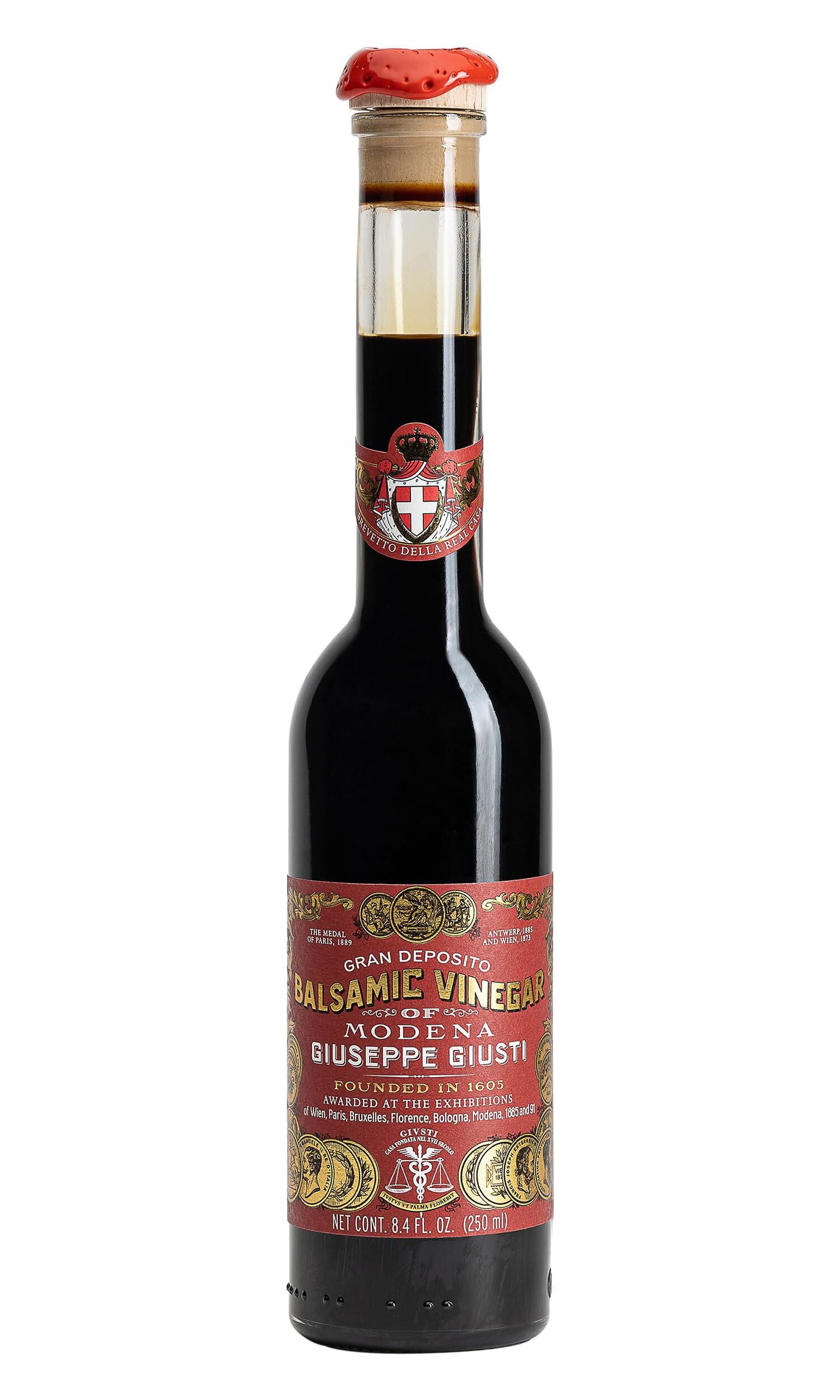 Balsamic Vinegar of Modena IGP – 3 Gold Medals Gran Deposito, Thick & Balanced Authentic Italian Gourmet Aceto Balsamico di Modena IGP, Made in Italy – 8.45 fl oz (250 ml) - Pack of 1