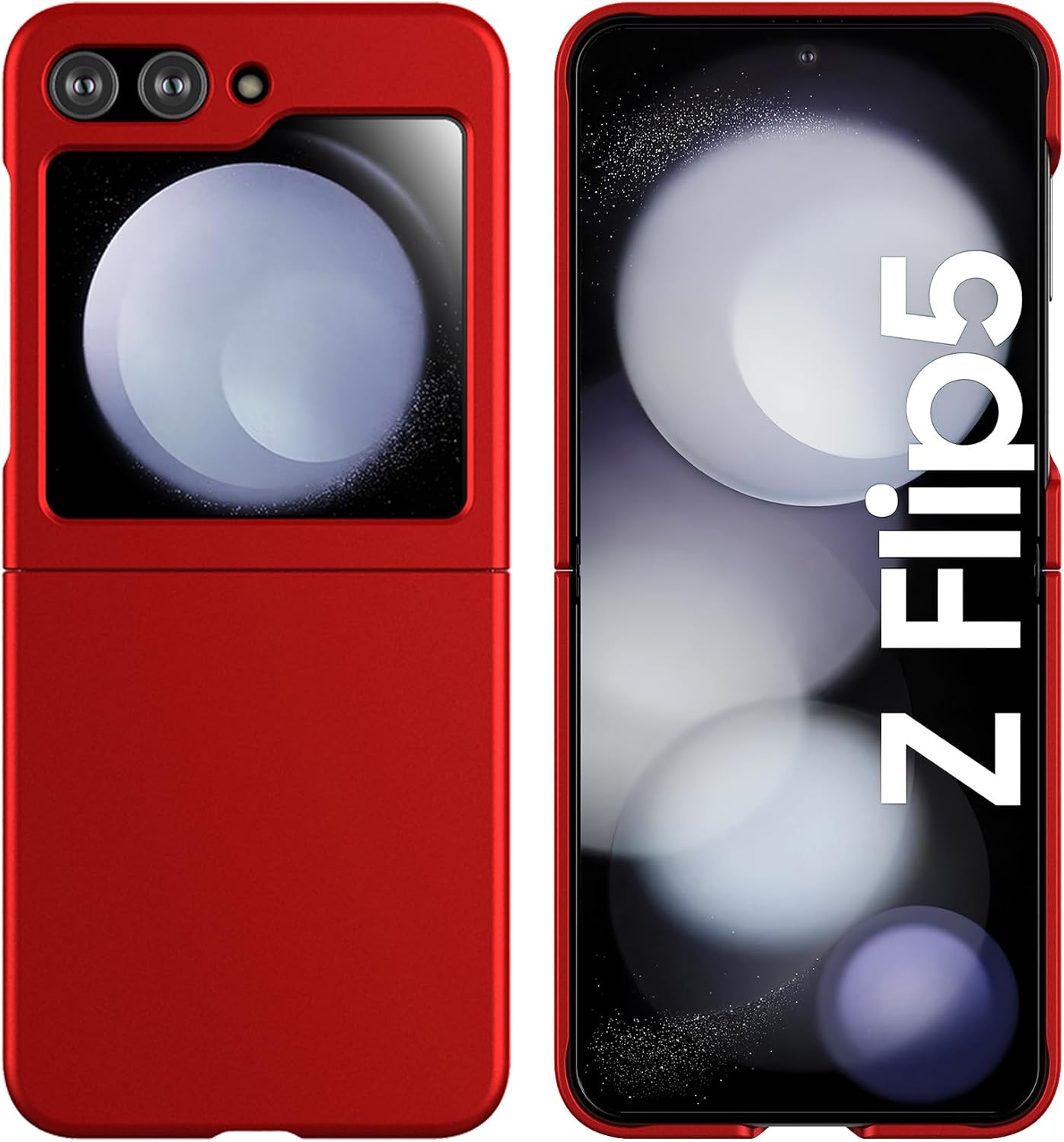 Cresee Case for Samsung Galaxy Z Flip 5 (2023) Thin Hard Matte Phone Case for Galaxy Z Flip5 - Red