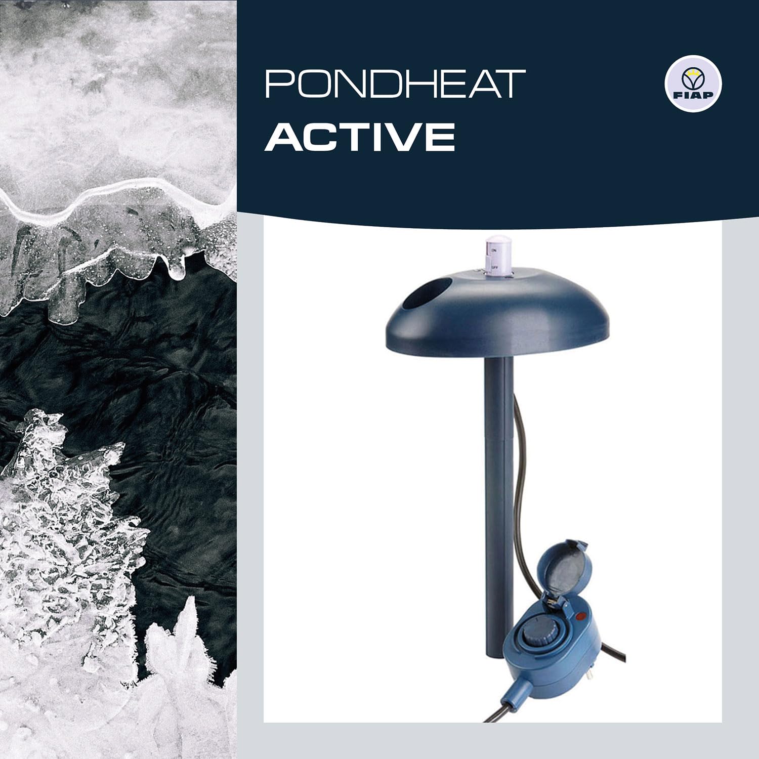 FIAP PondHeat Active - Teichheizer - Frostwächter - Teichheizung - Eisfreihalter - Gartenteich - Schwimmteich - Koiteich - bis -20C° - Teichzubehör