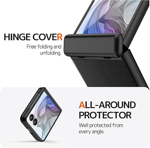 Miniatura 4 de NINKI Funda con tapa compatible con Motorola Razr Plus 2023 con protector de pantalla, transparente para Motorola Razr 40 Ultra, funda protectora a