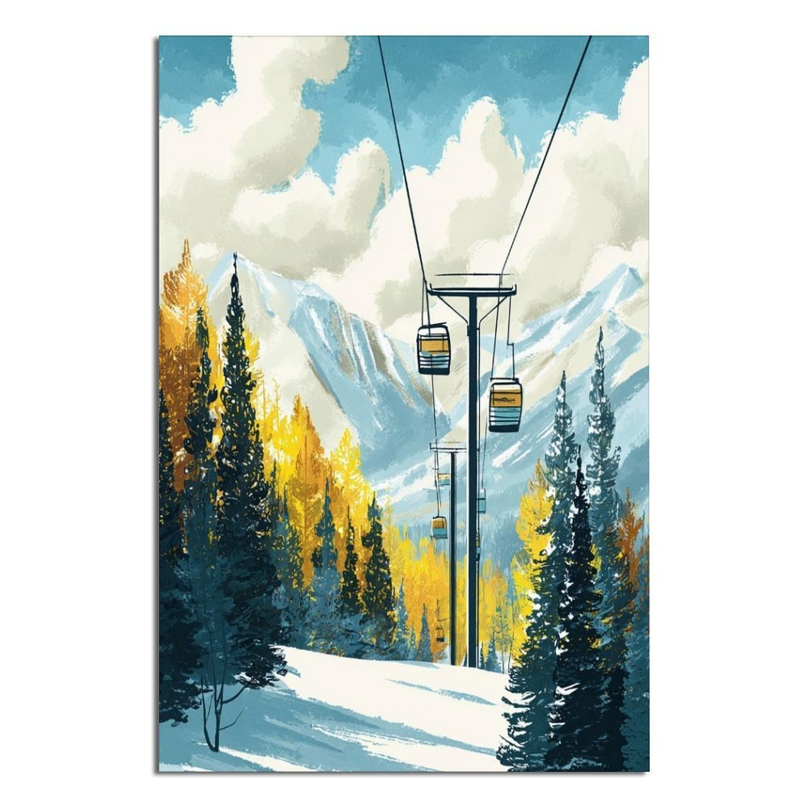 CFXNGA Aspen Posters 20x30inch(50x75cm) Vintage Watercolor Canvas Art