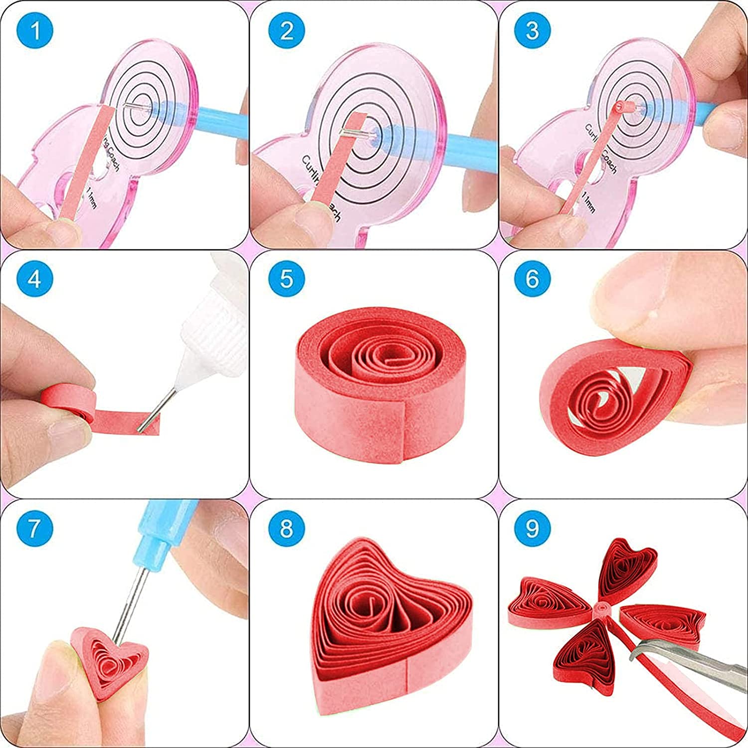 PRANSUNITA Paper Quilling strips Size 7mm : Pack of 1000 Strips for DIY Qulling Crafts and art work 1