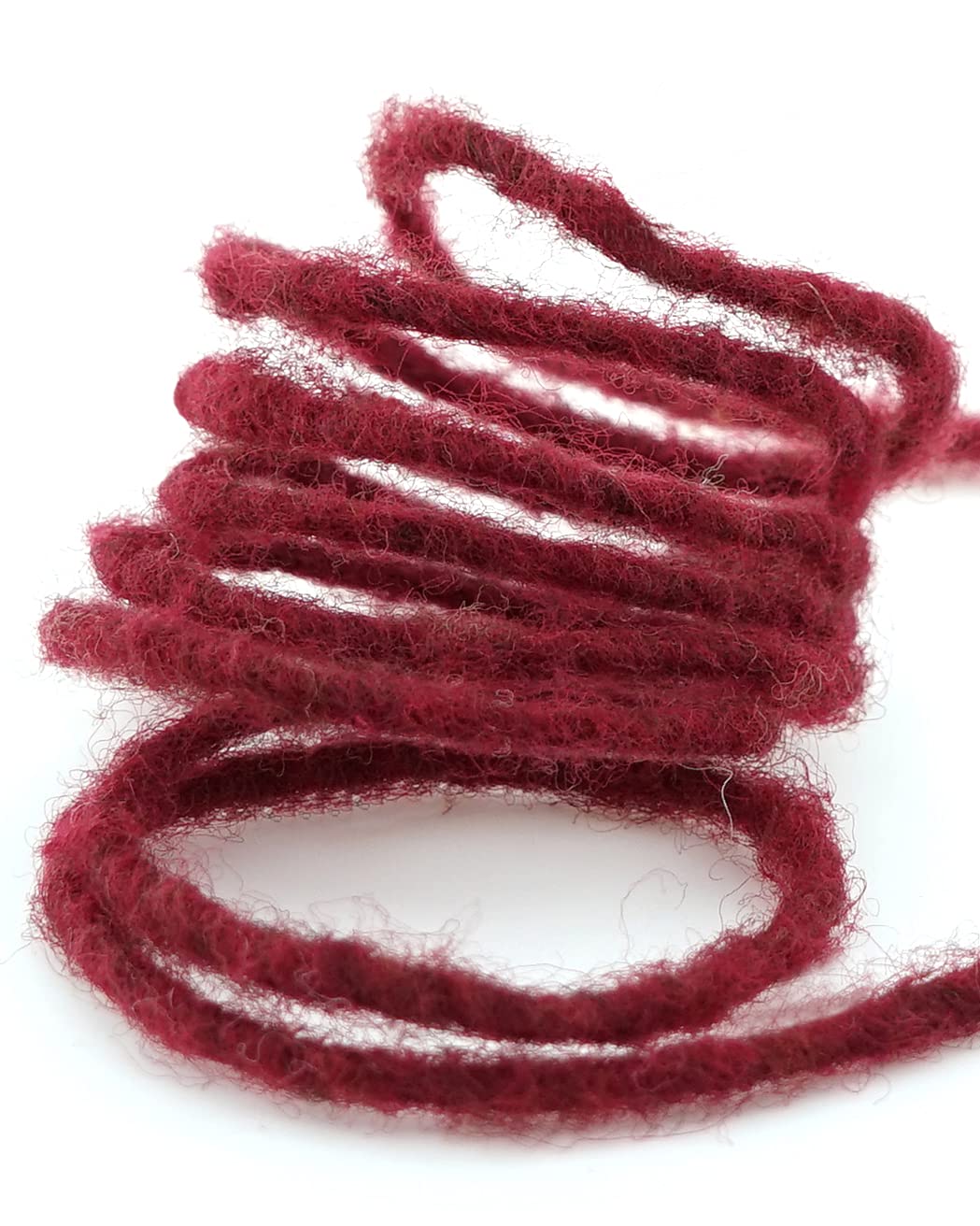finemark 80 m x 3-4 mm Woolen Cord Bordeaux Dark Red 100% Natural Wool Ribbon Decorative String Gift Craft - Image 2