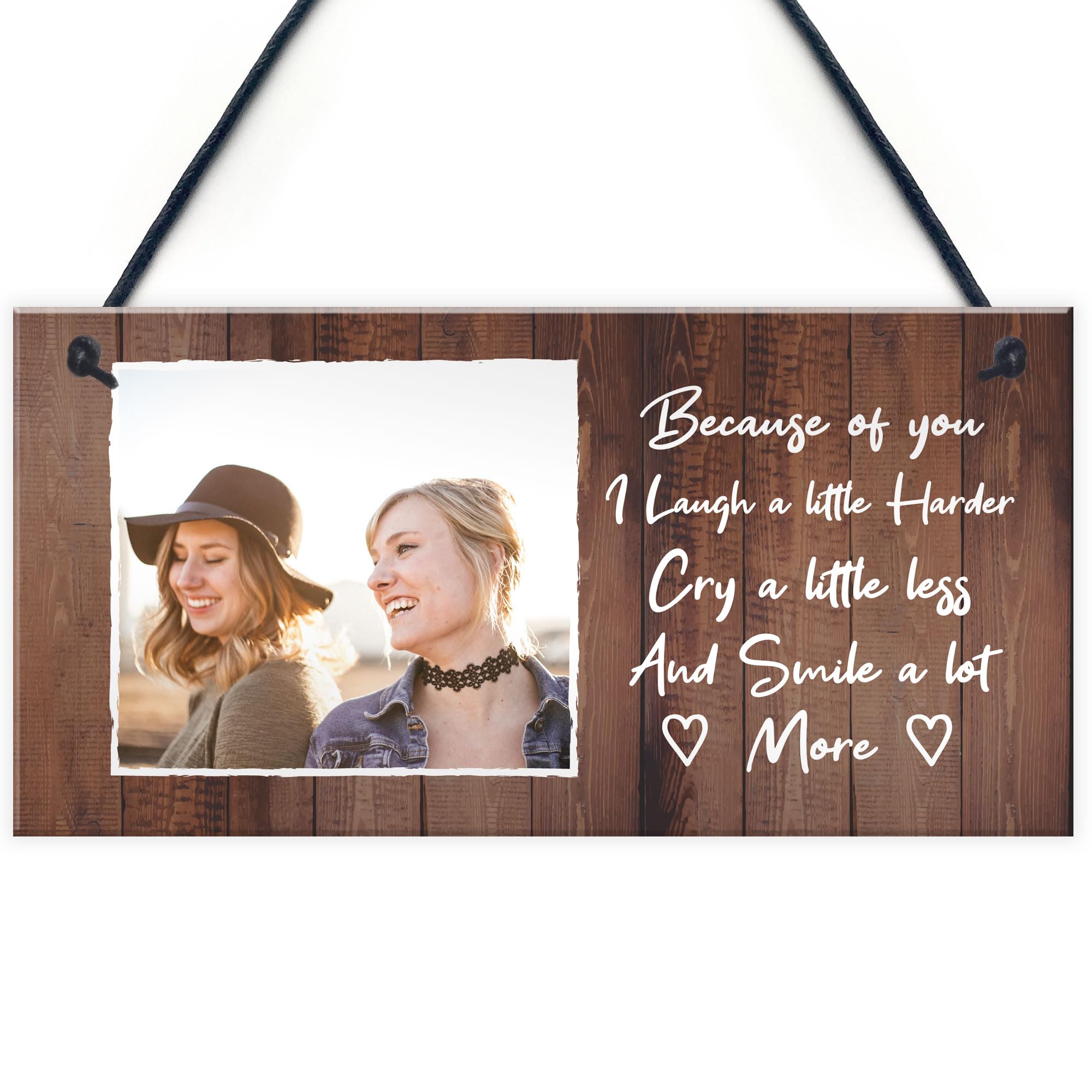 Red Ocean Personalised Hanging Friendship Sign Photo Plaque Gift For Best Friend Birthday Gift For Him Her Thank You Gift For Friend Special Keepsake