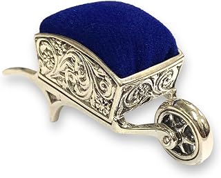Victorian Style Collectable Wheelbarrow Pin Cushion 925 Sterling Silver Sewing Needle