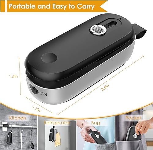 Miniatura 6 de FEPPO Mini sellador de bolsas, sellador térmico de bolsas 2 en 1 con cortador, sellador al vacío portátil, máquina de resellar bolsas de mano con